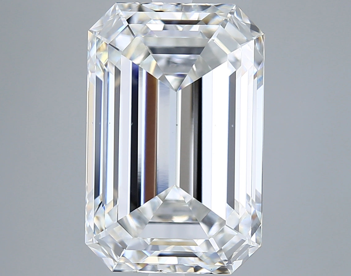 9.01 Carat Emerald Shaped, Ideal Cut, F Color, VS1 Clarity, IGI Certified Lab Grown Diamond