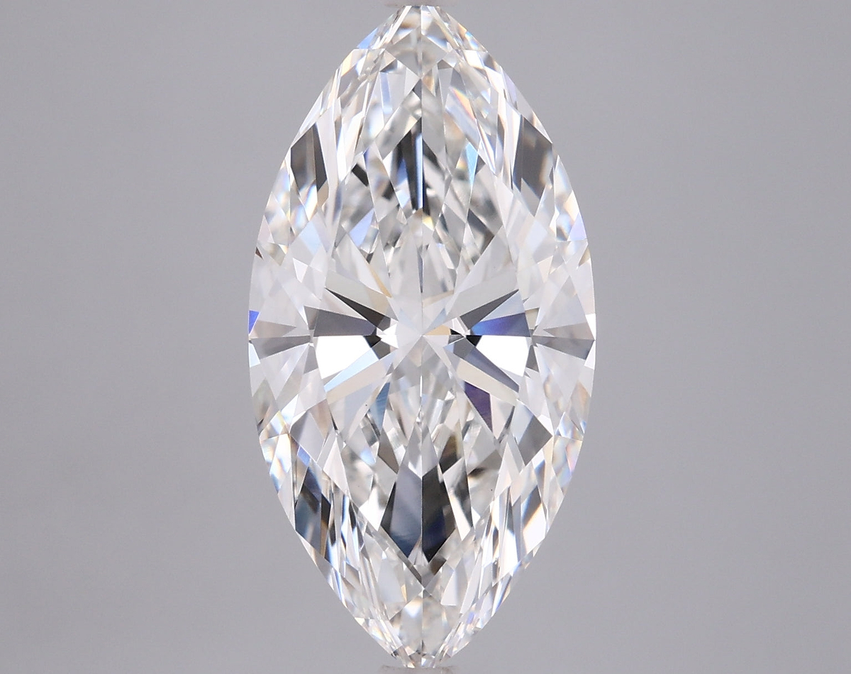 4.06 Carat Marquise Shaped, Ideal Cut, F Color, VVS2 Clarity, IGI Certified Lab Grown Diamond