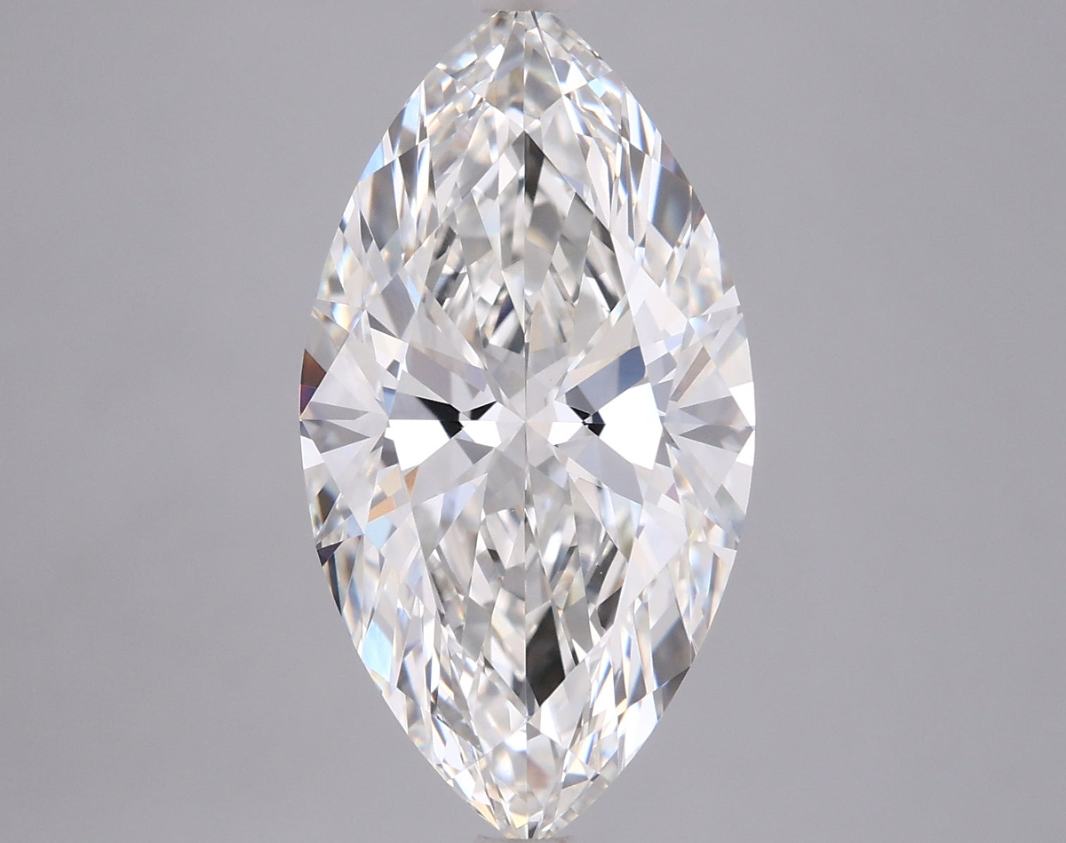 4.05 Carat Marquise Shaped, Ideal Cut, F Color, VVS2 Clarity, IGI Certified Lab Grown Diamond