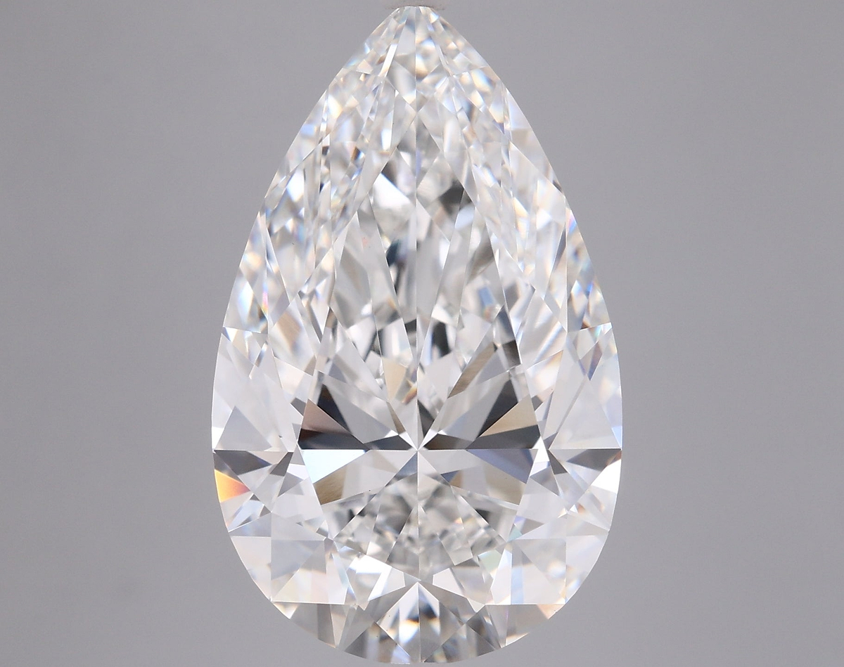 8.01 Carat Pear Shaped, Ideal Cut, E Color, VVS2 Clarity, IGI Certified Lab Grown Diamond