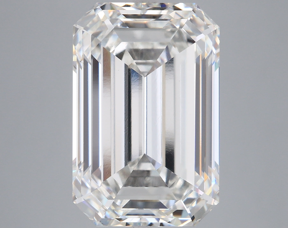 10.11 Carat Emerald Shaped, Ideal Cut, F Color, VVS2 Clarity, IGI Certified Lab Grown Diamond