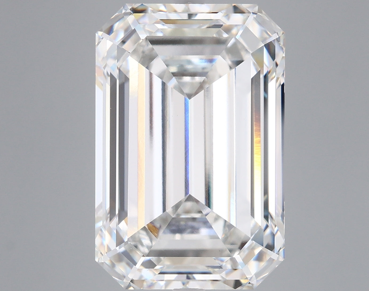12.10 Carat Emerald Shaped, Ideal Cut, F Color, VVS2 Clarity, IGI Certified Lab Grown Diamond