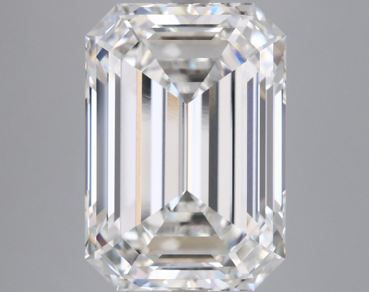8.36 Carat Emerald Shaped, Ideal Cut, F Color, VVS2 Clarity, IGI Certified Lab Grown Diamond
