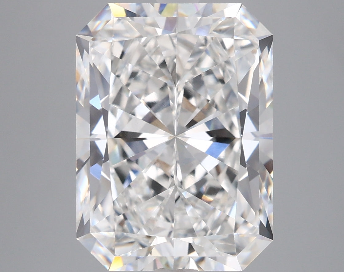 5.09 Carat Radiant Shaped, Excellent Cut, F Color, VVS2 Clarity, IGI Certified Lab Grown Diamond