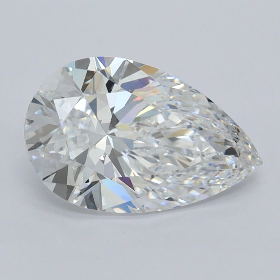 2.05 Carat Pear Shaped, Ideal Cut, D Color, IF Clarity, IGI Certified Lab Grown Diamond