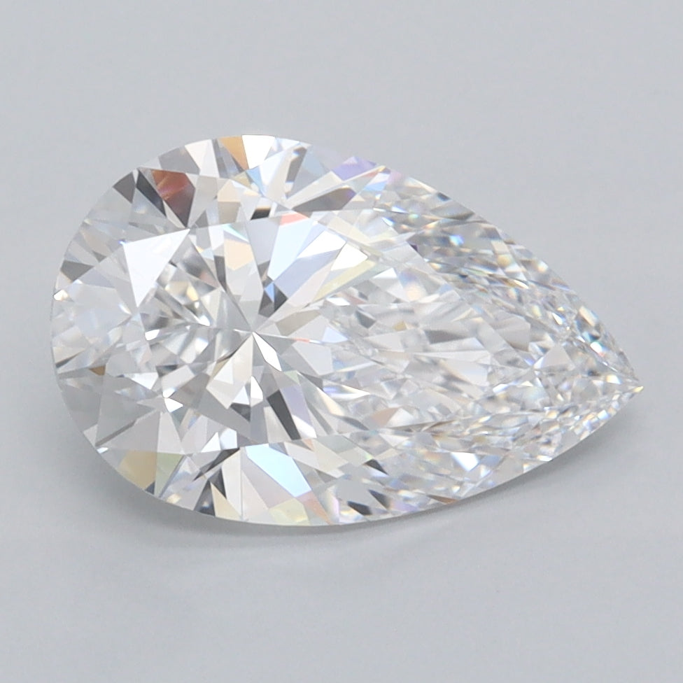 2.52 Carat Pear Shaped, Ideal Cut, D Color, VVS1 Clarity, IGI Certified Lab Grown Diamond
