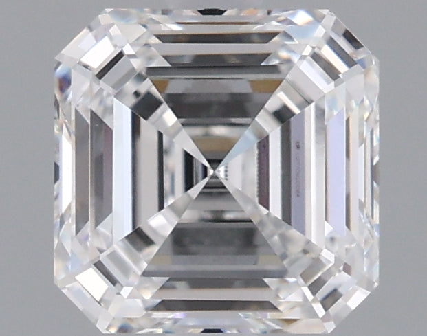 1.55 Carat Asscher Shaped, Ideal Cut, D Color, VVS2 Clarity, IGI Certified Lab Grown Diamond