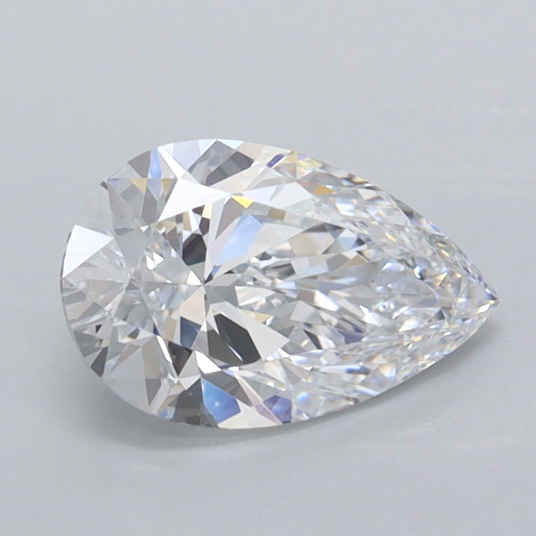 1.00 Carat Pear Shaped, Ideal Cut, D Color, VVS2 Clarity, IGI Certified Lab Grown Diamond