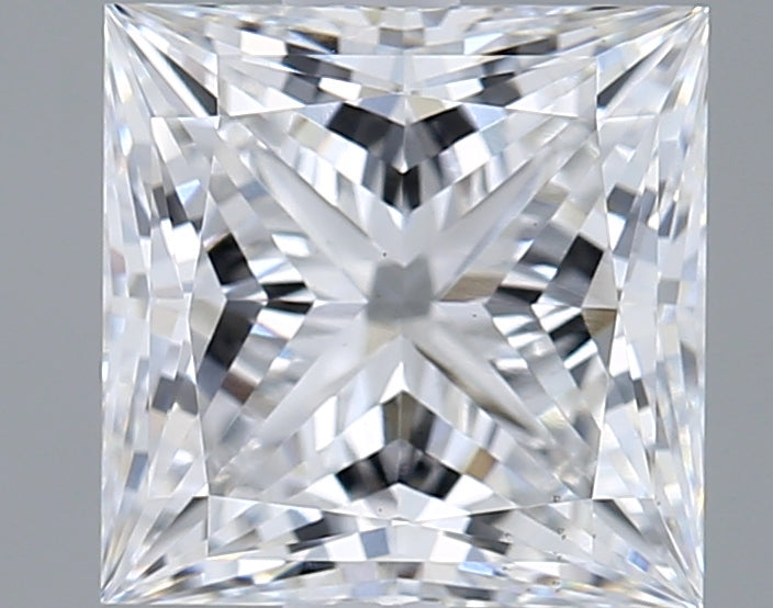 2.04 Carat Princess Shaped, Ideal Cut, D Color, VS1 Clarity, IGI Certified Lab Grown Diamond