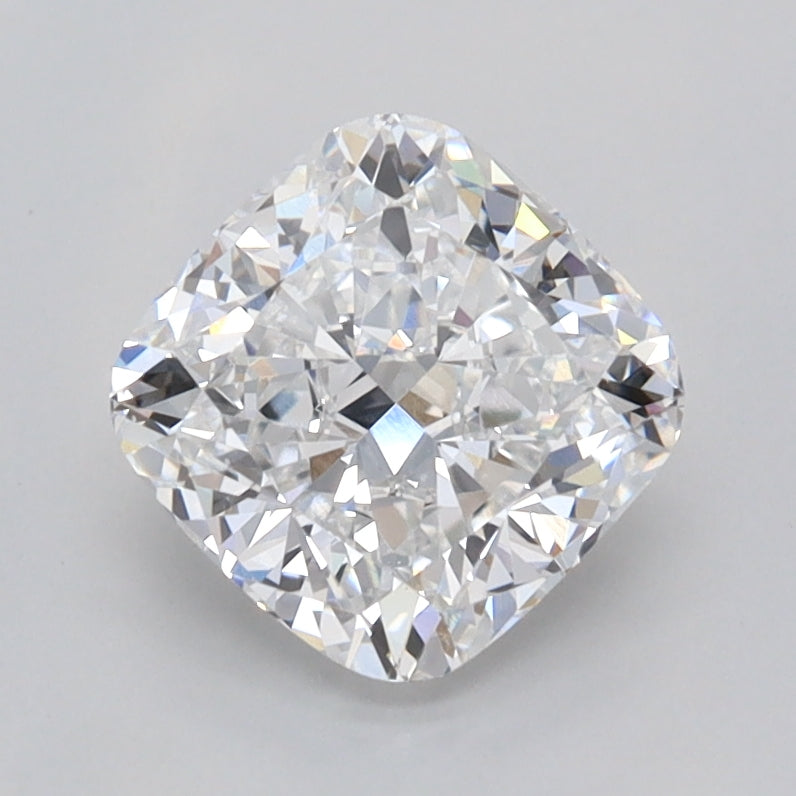 1.55 Carat Cushion Shaped, Ideal Cut, D Color, VVS2 Clarity, IGI Certified Lab Grown Diamond