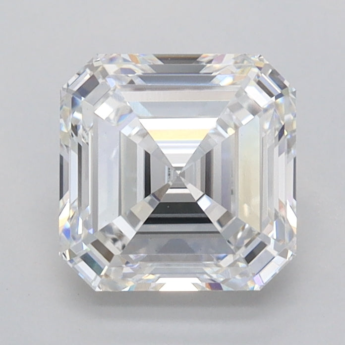 1.55 Carat Asscher Shaped, Ideal Cut, D Color, VVS2 Clarity, IGI Certified Lab Grown Diamond
