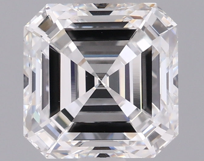 1.55 Carat Asscher Shaped, Ideal Cut, E Color, VVS2 Clarity, IGI Certified Lab Grown Diamond