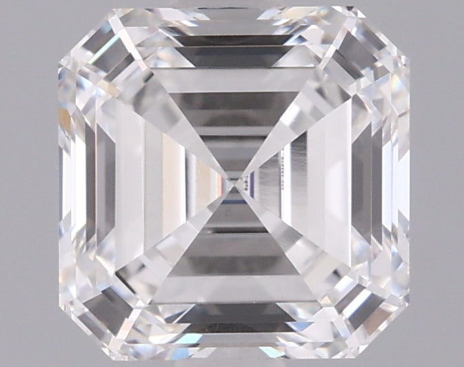 1.58 Carat Asscher Shaped, Ideal Cut, E Color, VVS2 Clarity, IGI Certified Lab Grown Diamond