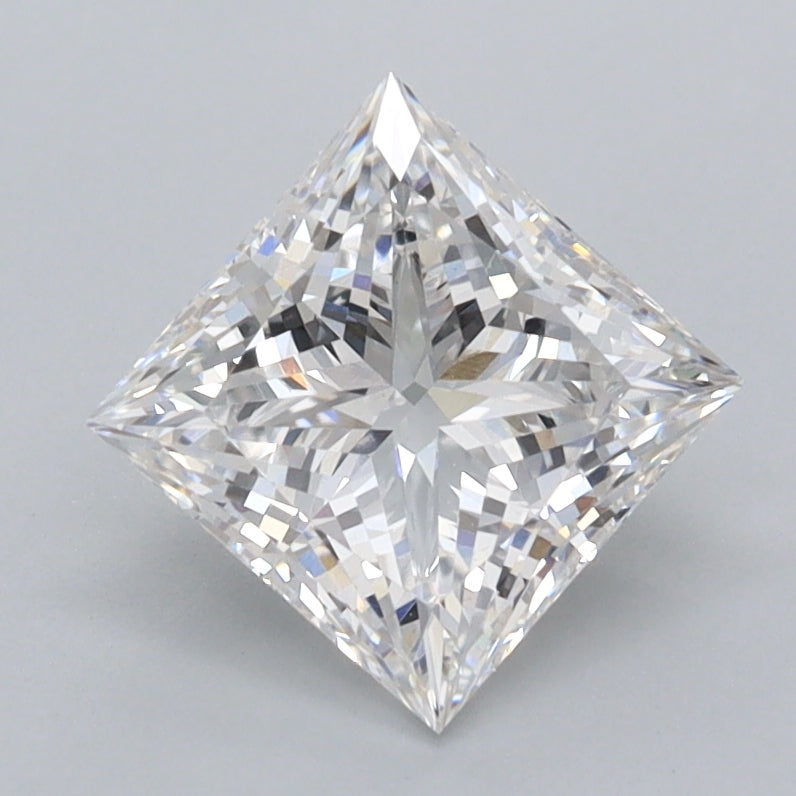 1.52 Carat Princess Shaped, Ideal Cut, E Color, VVS2 Clarity, IGI Certified Lab Grown Diamond