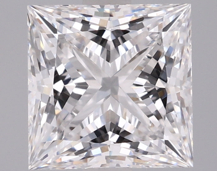 2.06 Carat Princess Shaped, Ideal Cut, E Color, VVS2 Clarity, IGI Certified Lab Grown Diamond