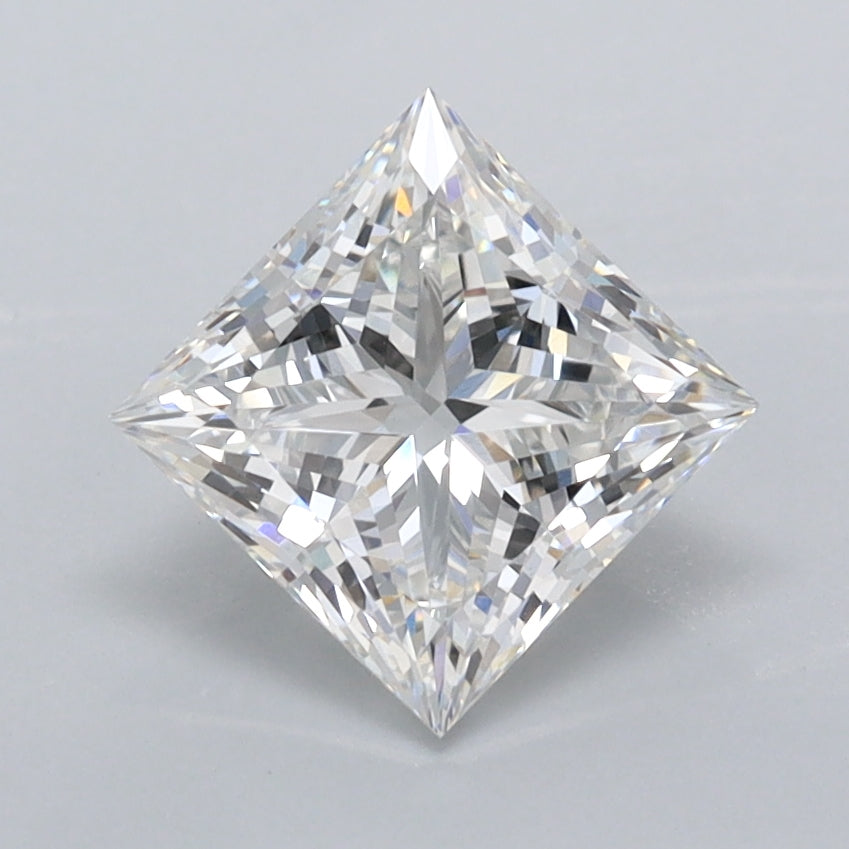 1.51 Carat Princess Shaped, Ideal Cut, E Color, VVS2 Clarity, IGI Certified Lab Grown Diamond