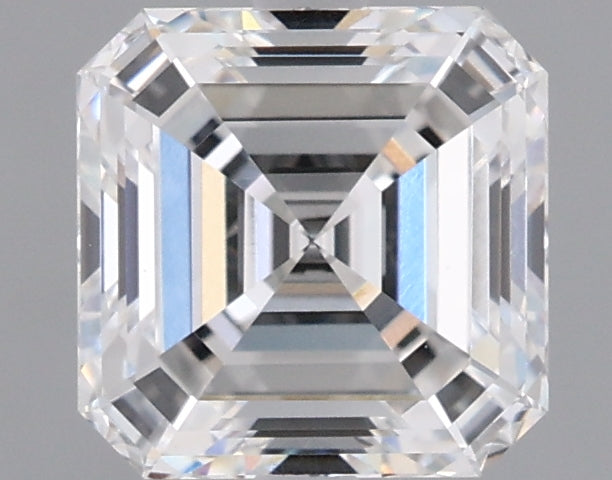 1.55 Carat Asscher Shaped, Ideal Cut, E Color, VVS2 Clarity, IGI Certified Lab Grown Diamond