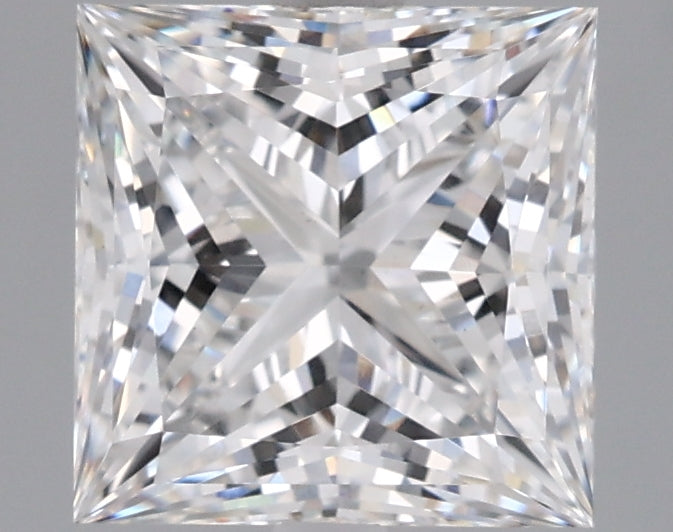 2.09 Carat Princess Shaped, Ideal Cut, E Color, VVS2 Clarity, IGI Certified Lab Grown Diamond