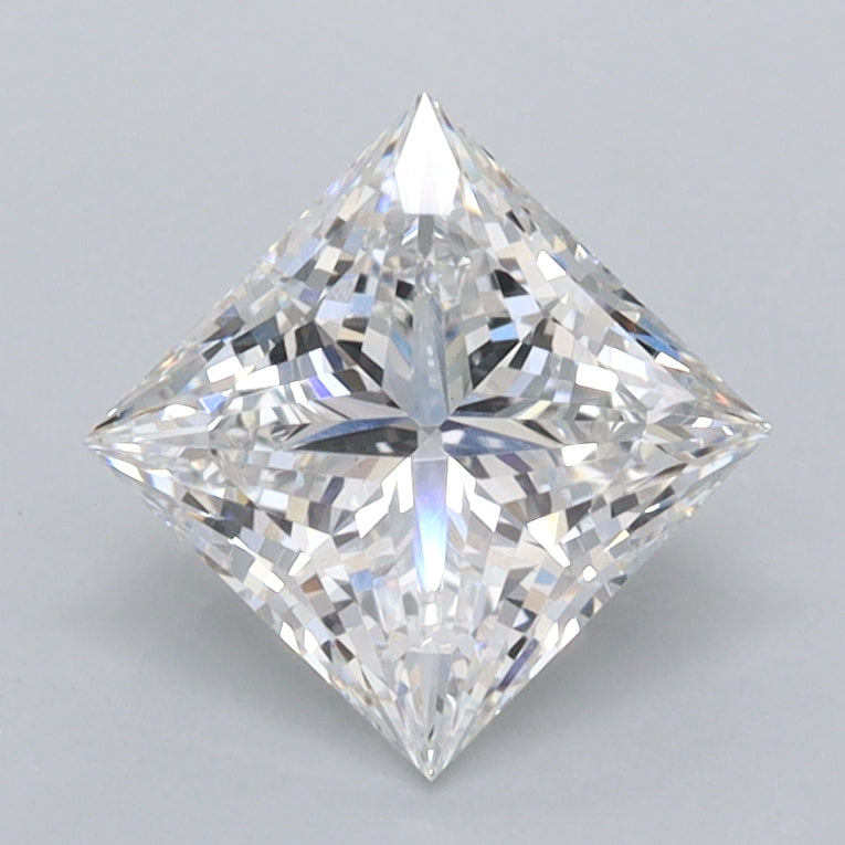 1.28 Carat Princess Shaped, Ideal Cut, D Color, VVS2 Clarity, IGI Certified Lab Grown Diamond