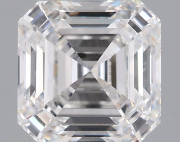 1.58 Carat Asscher Shaped, Ideal Cut, E Color, VVS2 Clarity, IGI Certified Lab Grown Diamond