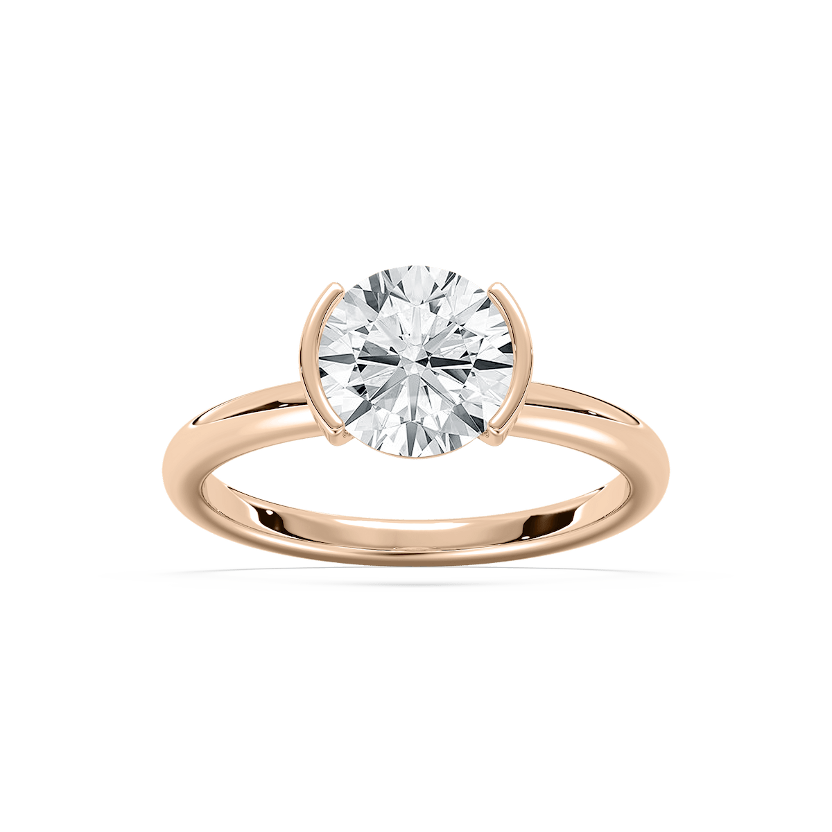 Honor Semi Bezel Engagement Ring in Rose Gold
