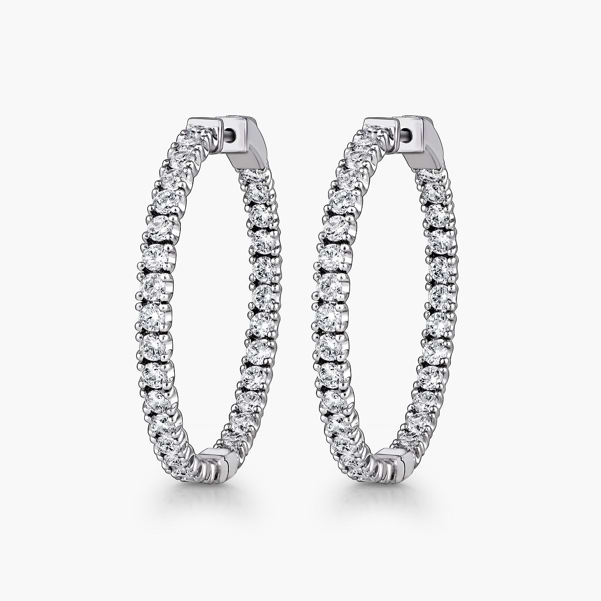 Inside Out Hoops with 3.00ctw Lab-Grown Diamonds in 14K White or Yellow Gold