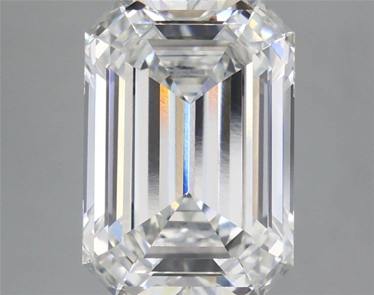 5.59 Carat Emerald Shaped, Ideal Cut, F Color, VVS2 Clarity, IGI Certified Lab Grown Diamond