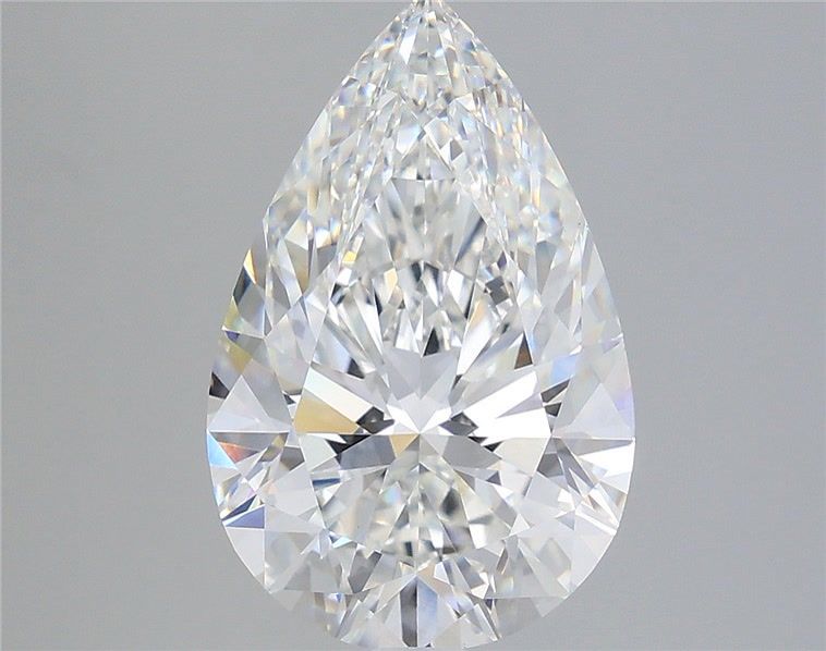 4.85 Carat Pear Shaped, Ideal Cut, F Color, VVS2 Clarity, IGI Certified Lab Grown Diamond