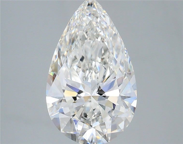 3.57 Carat Pear Shaped, Ideal Cut, F Color, VVS2 Clarity, IGI Certified Lab Grown Diamond