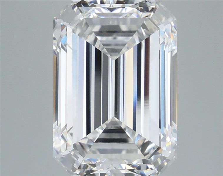 7.36 Carat Emerald Shaped, Excellent Cut, F Color, VVS2 Clarity, IGI Certified Lab Grown Diamond