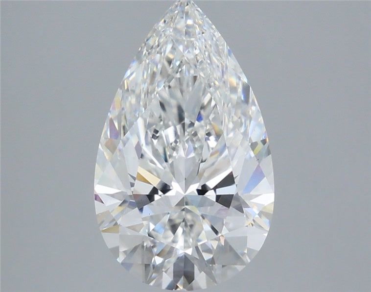 3.59 Carat Pear Shaped, Excellent Cut, E Color, VS1 Clarity, IGI Certified Lab Grown Diamond