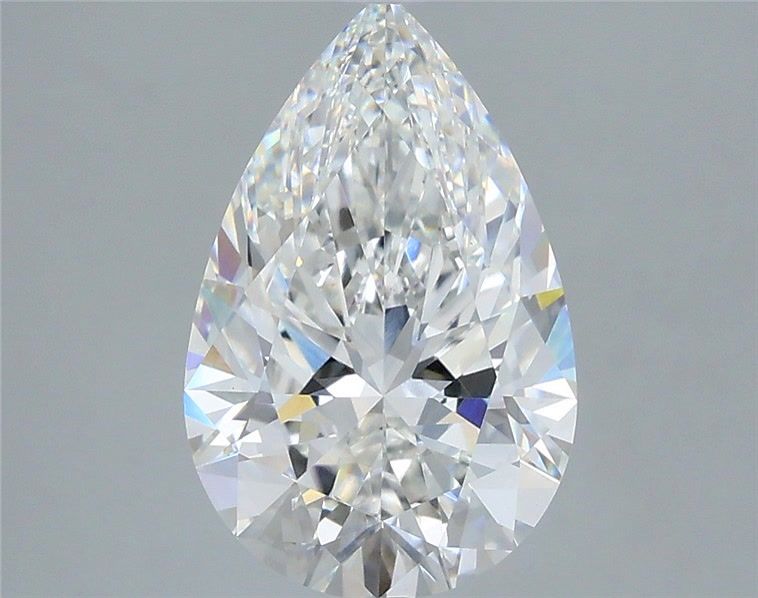 3.38 Carat Pear Shaped, Ideal Cut, F Color, VVS2 Clarity, IGI Certified Lab Grown Diamond