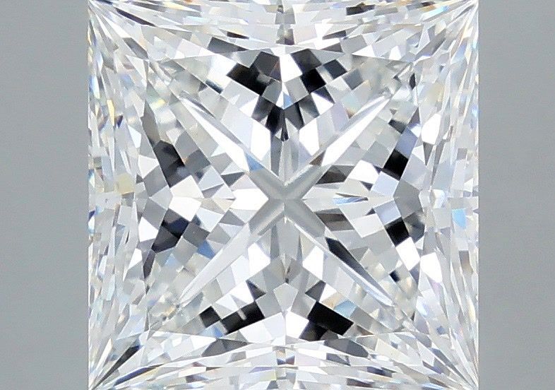 5.51 Carat Princess Shaped, Excellent Cut, F Color, VVS2 Clarity, IGI Certified Lab Grown Diamond