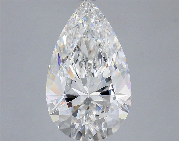 5.55 Carat Pear Shaped, Excellent Cut, E Color, VVS2 Clarity, IGI Certified Lab Grown Diamond