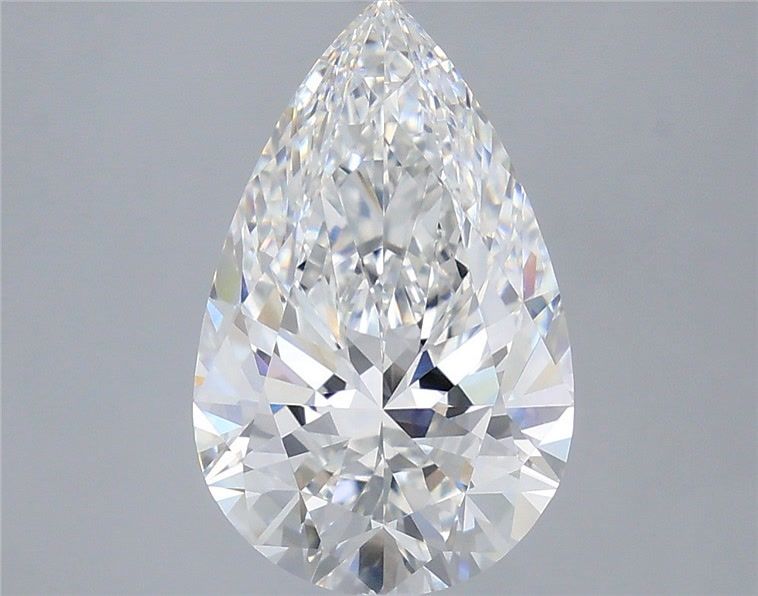 4.06 Carat Pear Shaped, Ideal Cut, E Color, VVS2 Clarity, IGI Certified Lab Grown Diamond