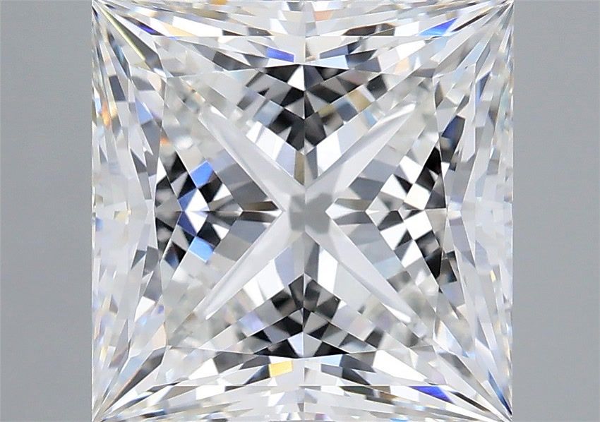 5.04 Carat Princess Shaped, Ideal Cut, E Color, VVS2 Clarity, IGI Certified Lab Grown Diamond