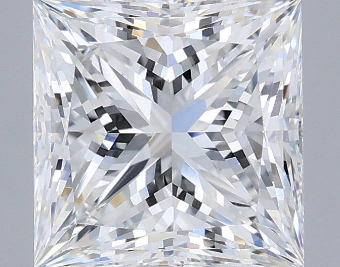 3.10 Carat Princess Shaped, Ideal Cut, E Color, VVS2 Clarity, IGI Certified Lab Grown Diamond