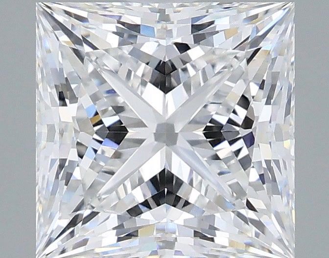 3.09 Carat Princess Shaped, Ideal Cut, D Color, VVS2 Clarity, IGI Certified Lab Grown Diamond