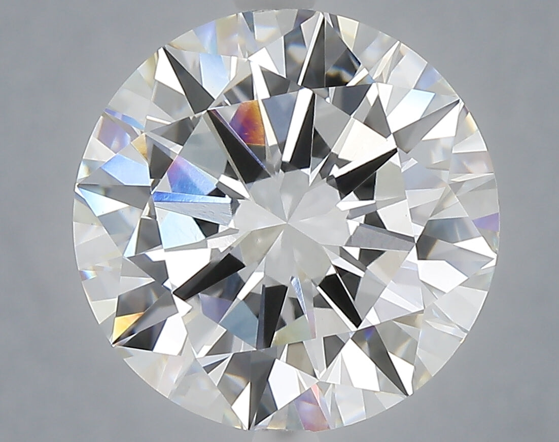 6.01 Carat Round Shaped, Excellent Cut, F Color, VVS2 Clarity, IGI Certified Lab Grown Diamond