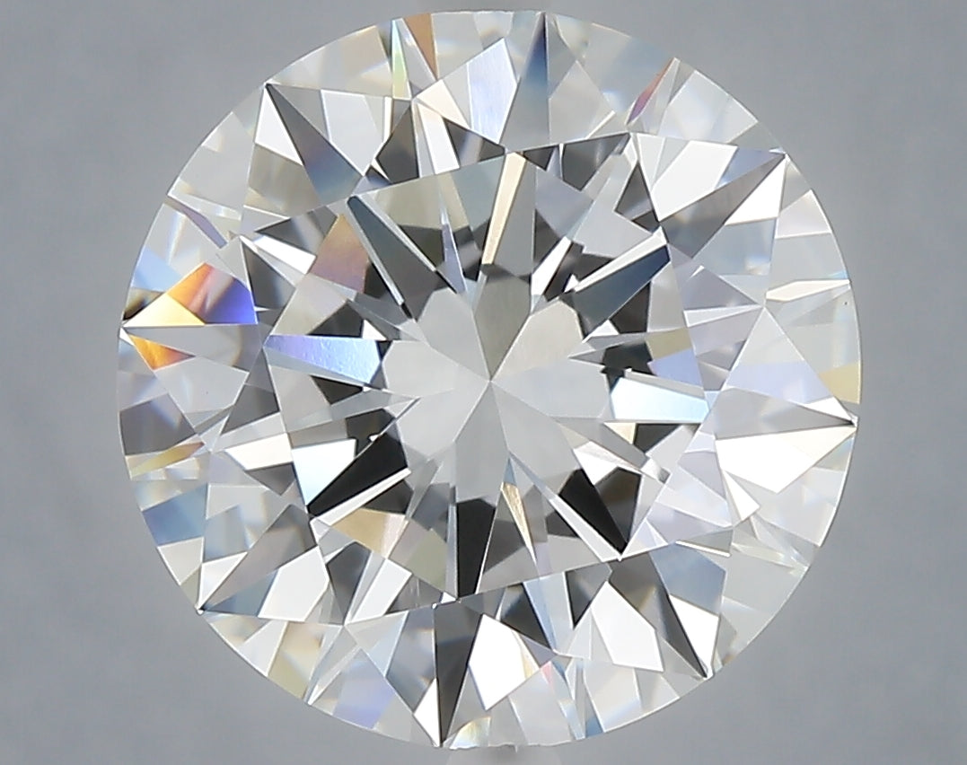 6.08 Carat Round Shaped, Excellent Cut, F Color, VVS2 Clarity, IGI Certified Lab Grown Diamond