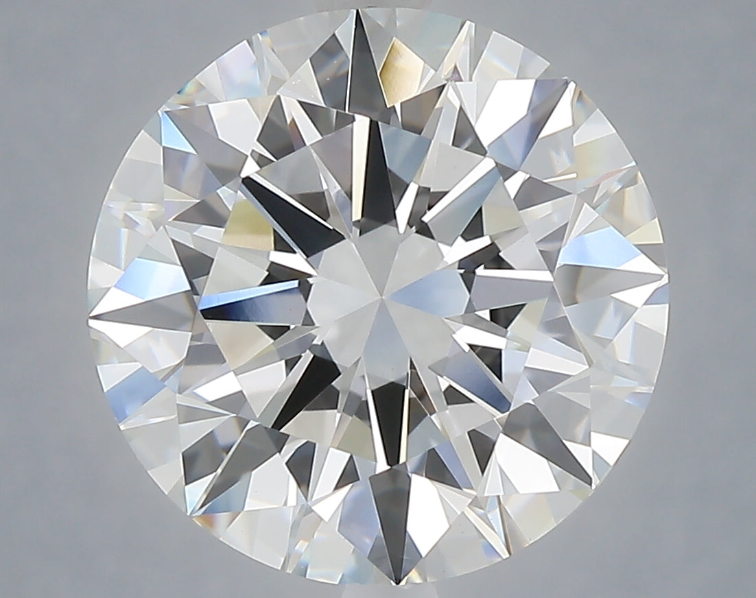 6.01 Carat Round Shaped, Excellent Cut, F Color, VVS2 Clarity, IGI Certified Lab Grown Diamond
