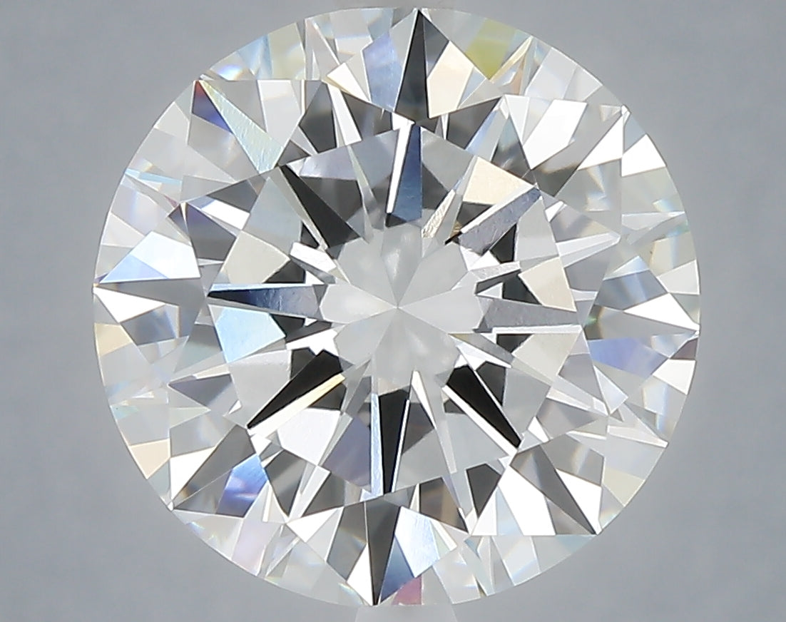 6.05 Carat Round Shaped, Excellent Cut, F Color, VVS2 Clarity, IGI Certified Lab Grown Diamond