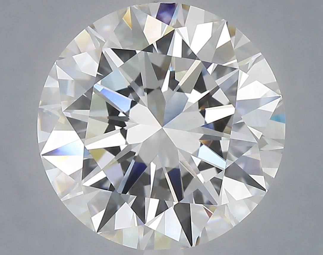 6.02 Carat Round Shaped, Excellent Cut, F Color, VVS2 Clarity, IGI Certified Lab Grown Diamond