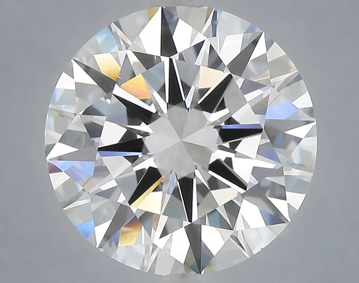 6.02 Carat Round Shaped, Excellent Cut, F Color, VVS2 Clarity, IGI Certified Lab Grown Diamond
