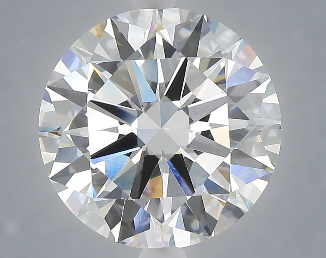 6.01 Carat Round Shaped, Excellent Cut, F Color, VVS2 Clarity, IGI Certified Lab Grown Diamond