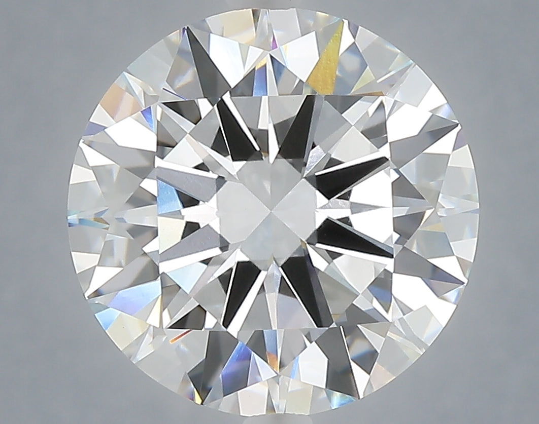 6.08 Carat Round Shaped, Excellent Cut, F Color, VVS2 Clarity, IGI Certified Lab Grown Diamond
