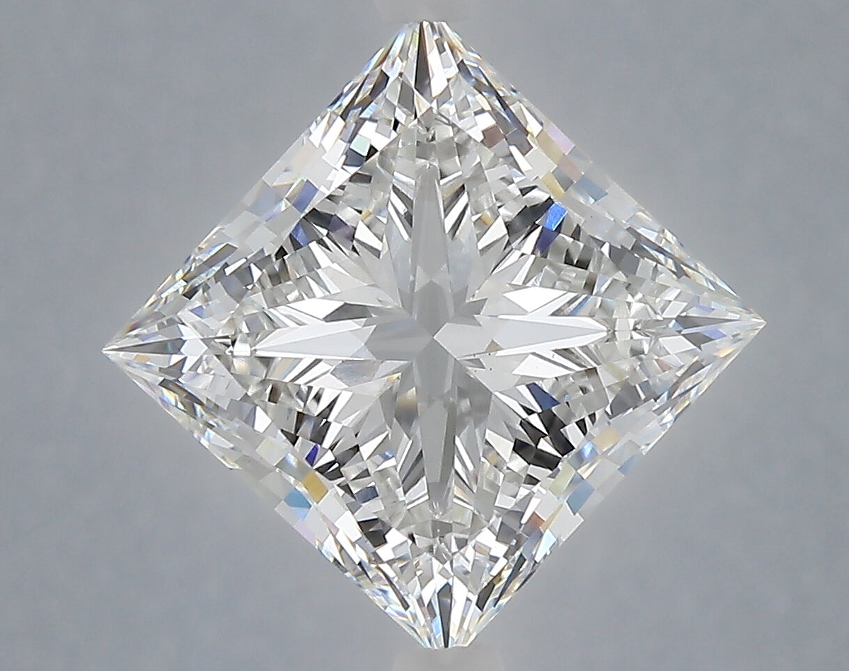 6.05 Carat Princess Shaped, Excellent Cut, F Color, VVS2 Clarity, IGI Certified Lab Grown Diamond