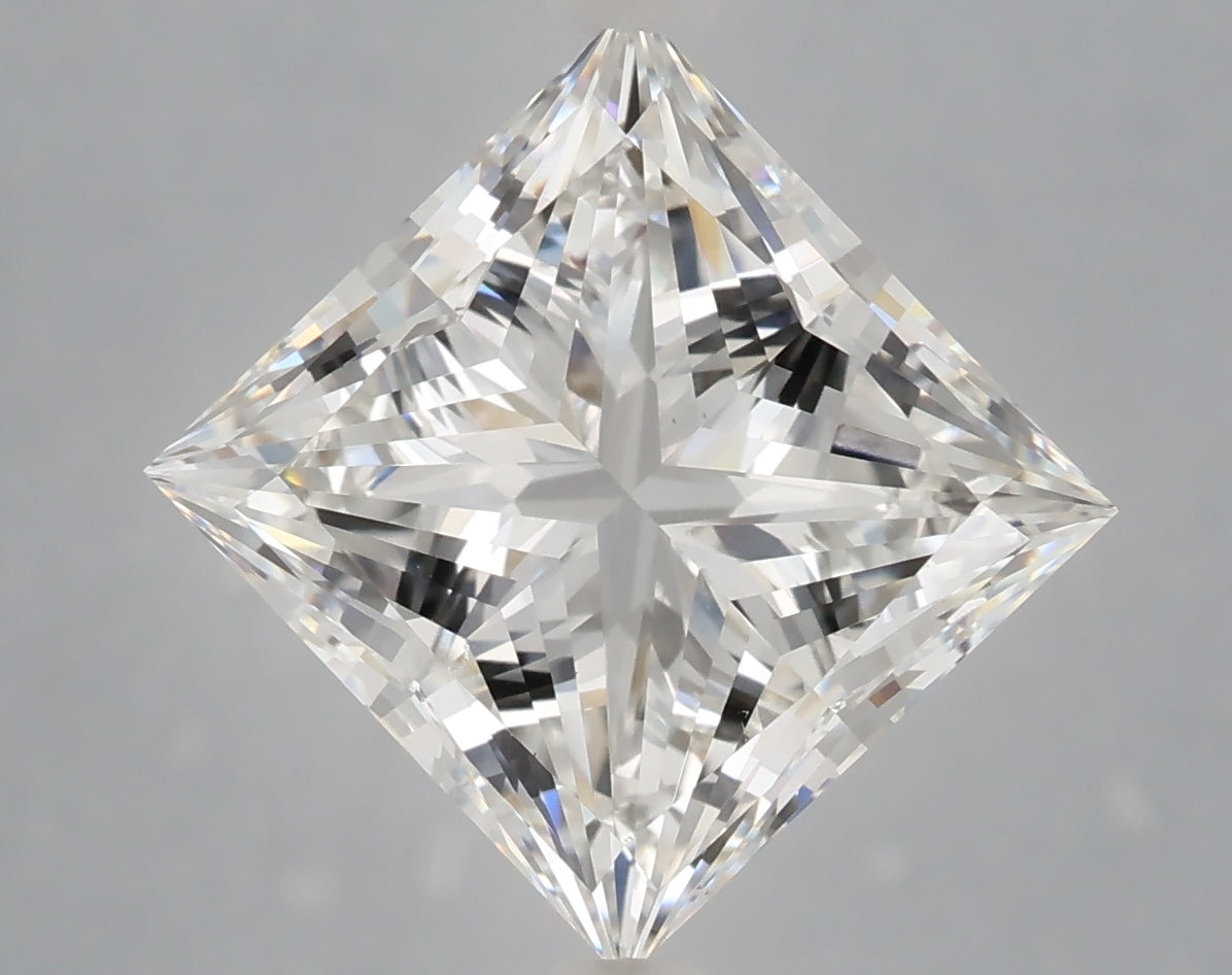 5.92 Carat Princess Shaped, Ideal Cut, F Color, VS1 Clarity, IGI Certified Lab Grown Diamond