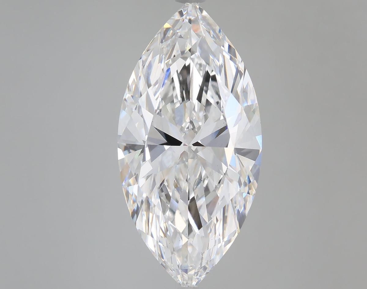 6.04 Carat Marquise Shaped, Ideal Cut, E Color, VS2 Clarity, IGI Certified Lab Grown Diamond