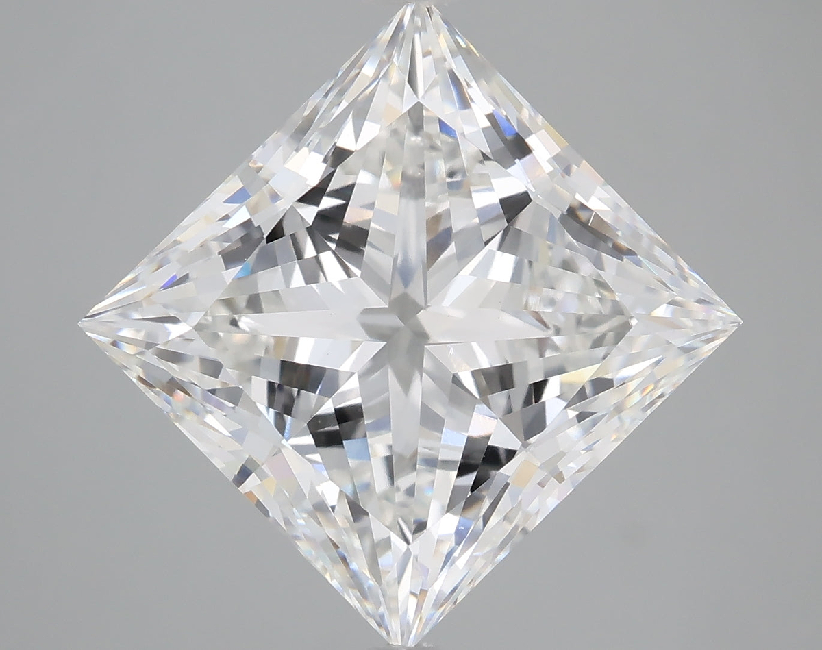 6.10 Carat Princess Shaped, Ideal Cut, E Color, VVS2 Clarity, IGI Certified Lab Grown Diamond
